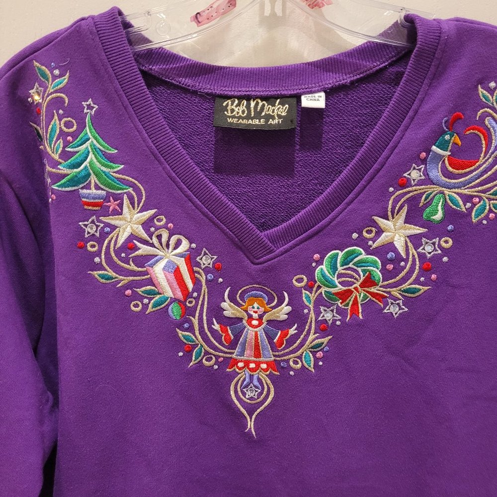 BOB MACKIE CHRISTMAS SWEATSHIRT STYLE TUNIC XL